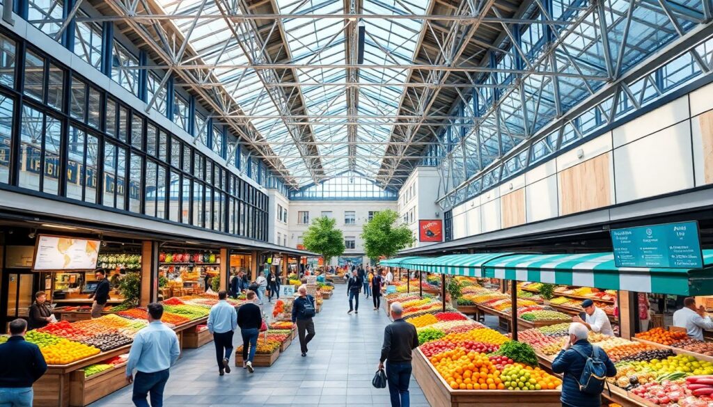 Городские рынки как центры жизни и экономики - иллюстрация