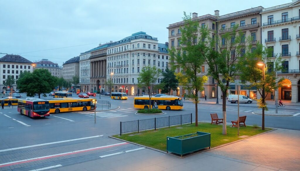 Управление шумом в городском парке и на площади - иллюстрация