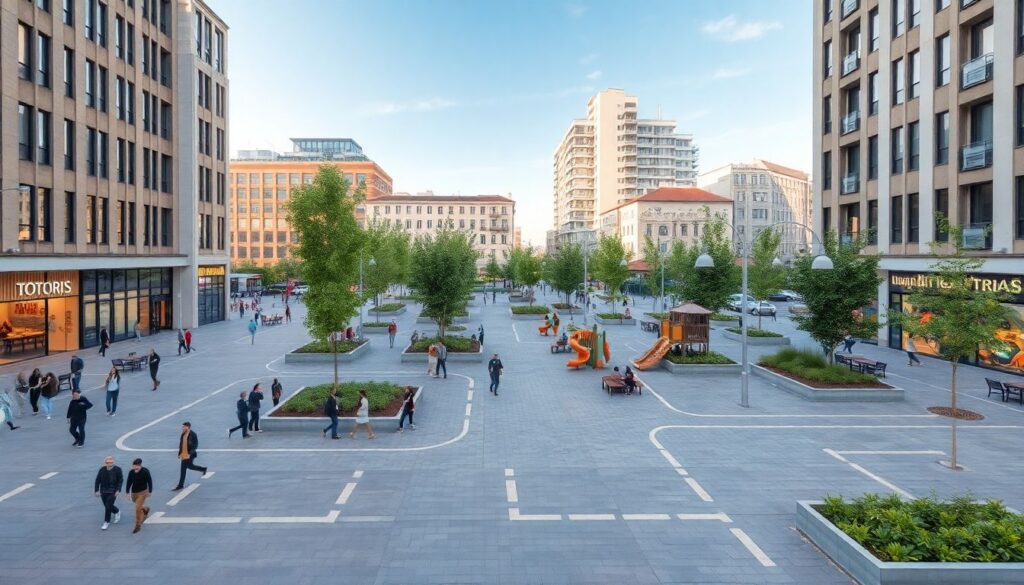 Городская инфраструктура для активного отдыха жителей - иллюстрация