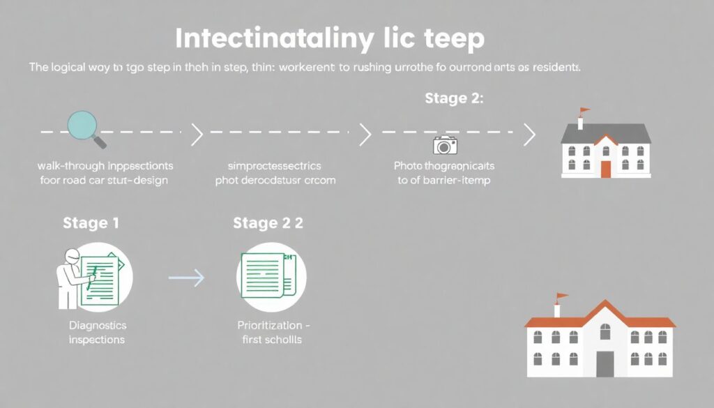 Городской транспорт и пешеходные зоны без барьеров - иллюстрация