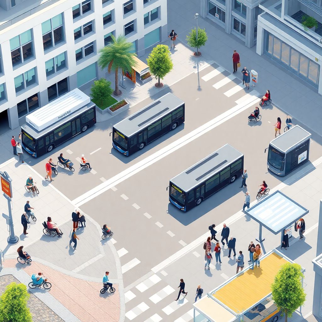 Городской транспорт и пешеходные зоны без барьеров для комфортного передвижения