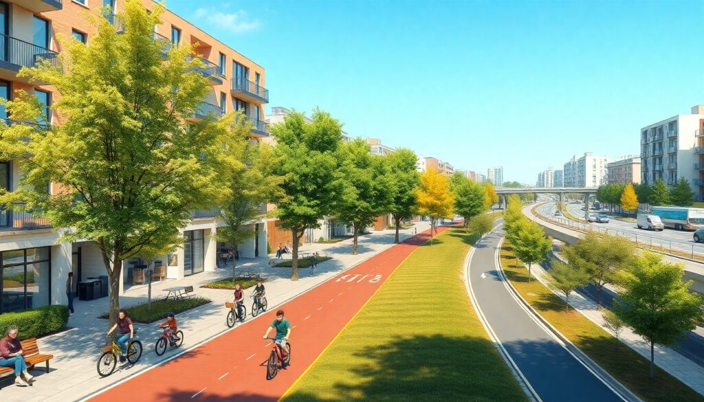 Пешеходные и велодорожки: баланс движения - иллюстрация